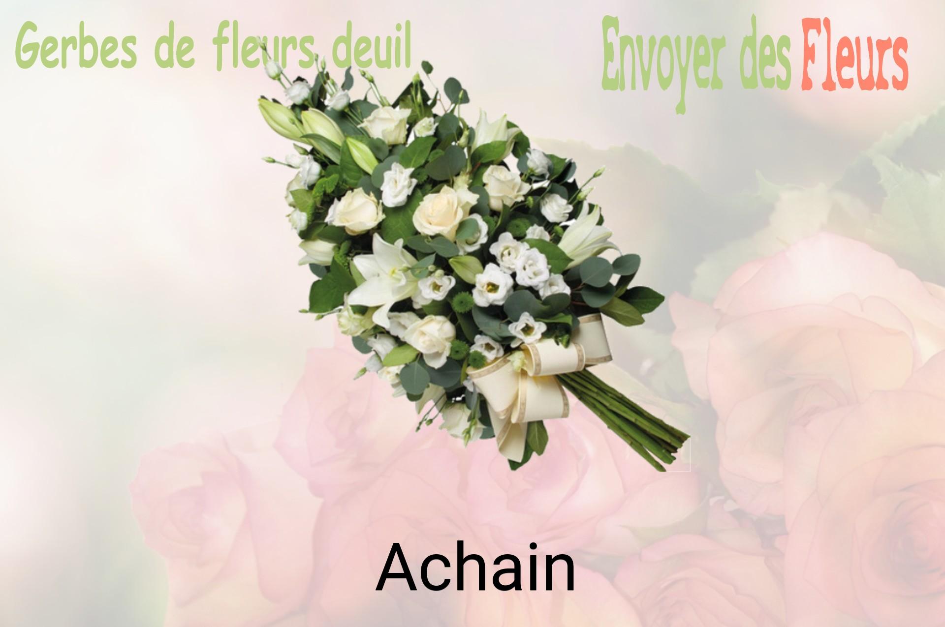 Gerbe de fleurs de deuil livrée à Achain